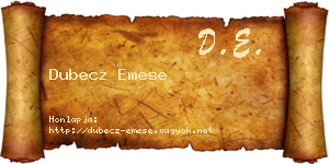 Dubecz Emese névjegykártya