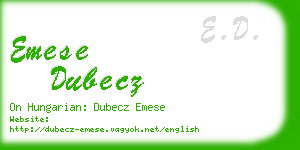 emese dubecz business card